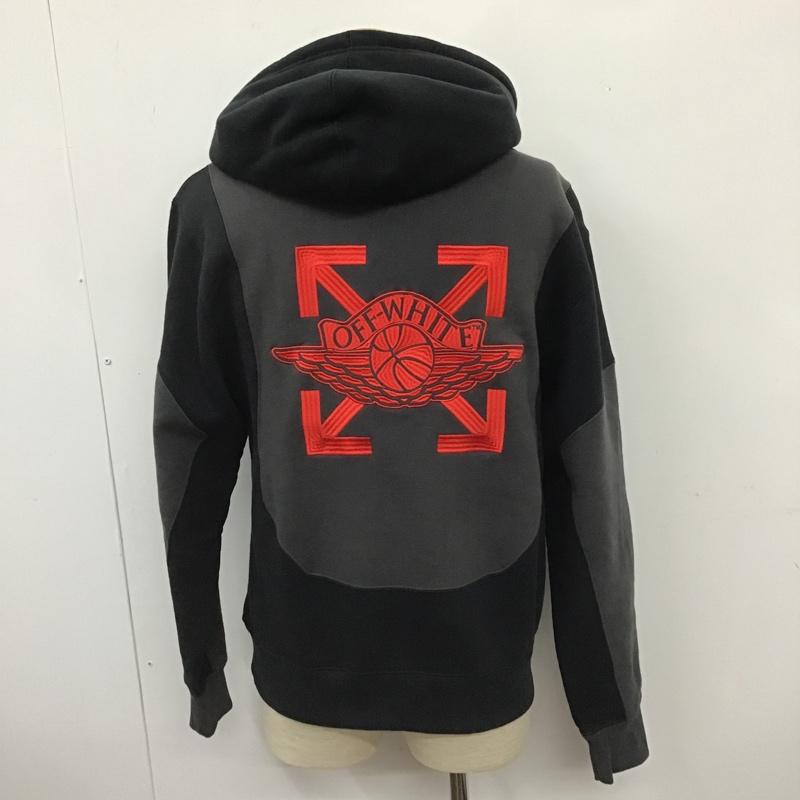 オフホワイト Off-White パーカー 長袖 CV0541-010 オフホワイト×ナイキ ジョーダン プルオーバーフーディパーカージャンプマン コラボ S ロゴ、文字 黒 / ブラック / black X 灰 / グレー / gray メンズ USED 古着 中古 10103460