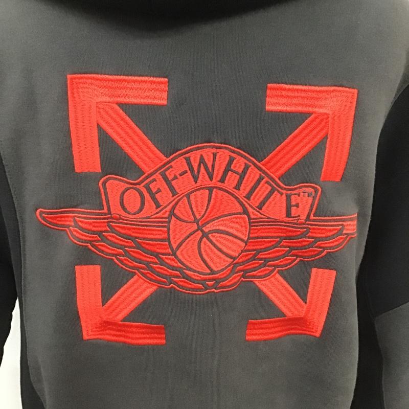 オフホワイト Off-White パーカー 長袖 CV0541-010 オフホワイト×ナイキ ジョーダン プルオーバーフーディパーカージャンプマン コラボ S ロゴ、文字 黒 / ブラック / black X 灰 / グレー / gray メンズ USED 古着 中古 10103460