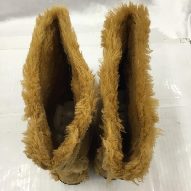 ティンバーランド Timberland ブーツ ショートブーツ 61644 スウェード ボア 8M ワンポイント キャメル / キャメル / レディース USED 古着 中古 10103616