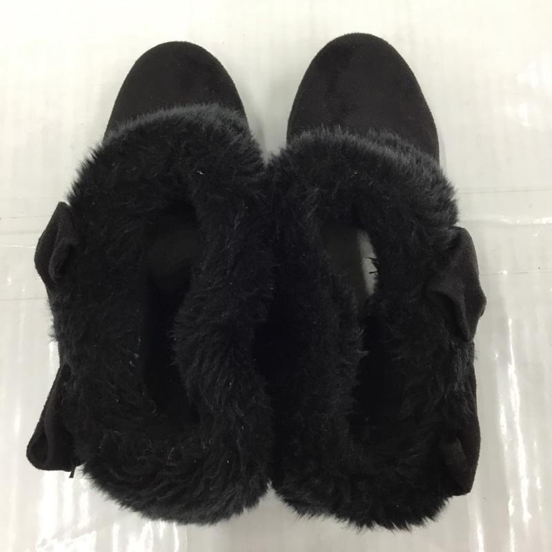ヌオーヴォ NUOVO ブーツ ブーティ リボン ファー 22cm NUOVO Girl キッズ 22.0cm 無地 黒 / ブラック / black ガールズ USED 古着 中古 10103618