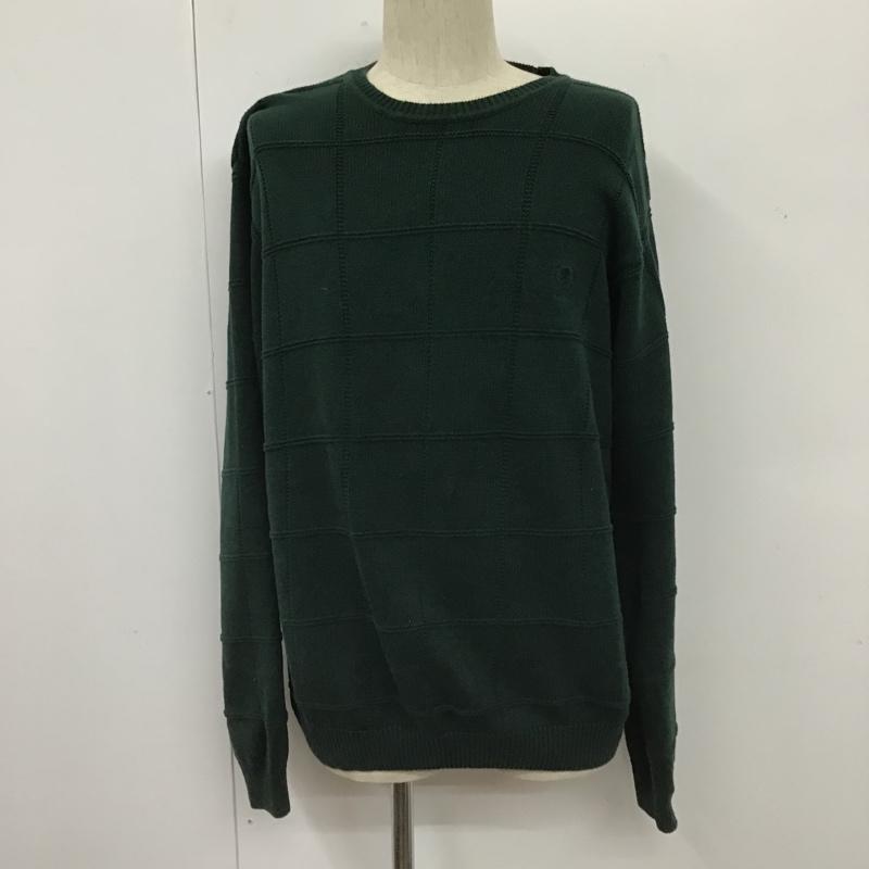 アイゾッド IZOD ニット、セーター 長袖 コットン クルーネック L ワンポイント 緑 / グリーン / green メンズ USED 古着 中古 10103791