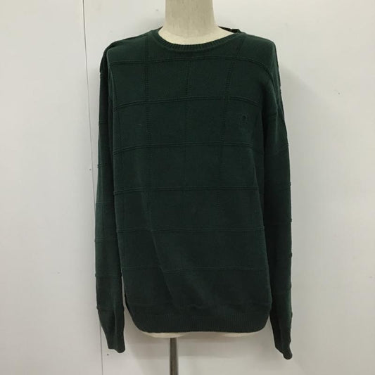 アイゾッド IZOD ニット、セーター 長袖 コットン クルーネック L ワンポイント 緑 / グリーン / green メンズ USED 古着 中古 10103791