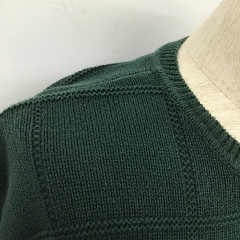 アイゾッド IZOD ニット、セーター 長袖 コットン クルーネック L ワンポイント 緑 / グリーン / green メンズ USED 古着 中古 10103791