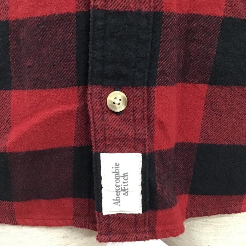 アバクロンビーアンドフィッチ ABERCROMBIE&FITCH シャツ、ブラウス 長袖 長袖シャツ チェックシャツ カラーシャツ 長袖カットソー S チェック 黒 / ブラック / black X 赤 / レッド / red メンズ USED 古着 中古 10103882