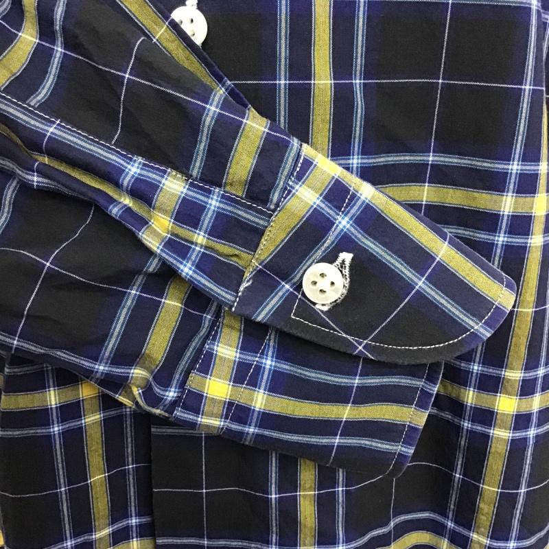 ソブリン SOVEREIGN シャツ、ブラウス 長袖 長袖シャツ チェックシャツ カラーシャツ 長袖カットソー 38 チェック 青 / ブルー / blue X 黄 / イエロー / yellow X 白 / ホワイト / white メンズ USED 古着 中古 10103890