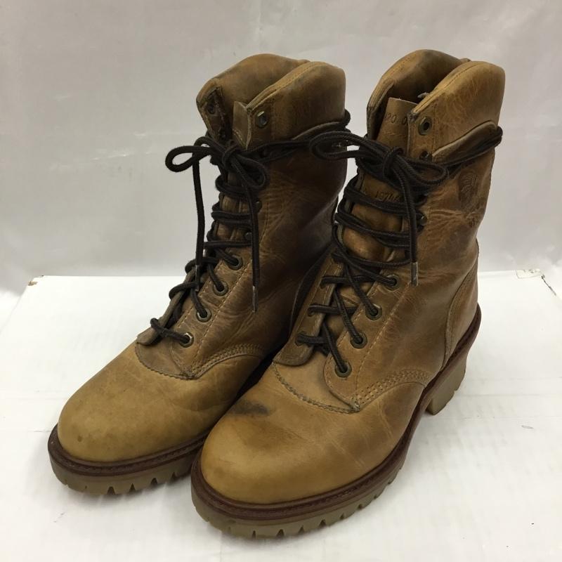 チペワ Chippewa ブーツ 一般 レザー 7 1/2EEE レースアップ 10746991 ロゴ、文字 茶 / ブラウン / brown メンズ USED 古着 中古 10104464