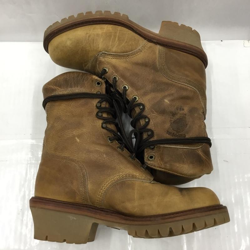 チペワ Chippewa ブーツ 一般 レザー 7 1/2EEE レースアップ 10746991 ロゴ、文字 茶 / ブラウン / brown メンズ USED 古着 中古 10104464