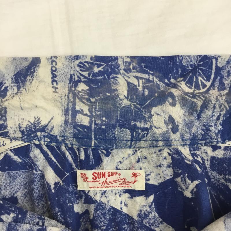 サンサーフ SUN SURF シャツ、ブラウス 半袖 411-M31203 SUN SURF 半袖 総柄 シャツ スペシャルエディション 総柄 青 / ブルー / X 白 / ホワイト /  メンズ USED 古着 中古 10129788