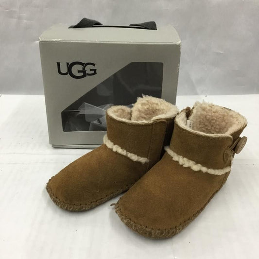 アグ UGG ブーツ ショートブーツ 1018136I ベビー レミー II Lemmy II 12.5cm 箱有 12.5cm ロゴ、文字 キャメル / キャメル / ガールズ USED 古着 中古 10105970