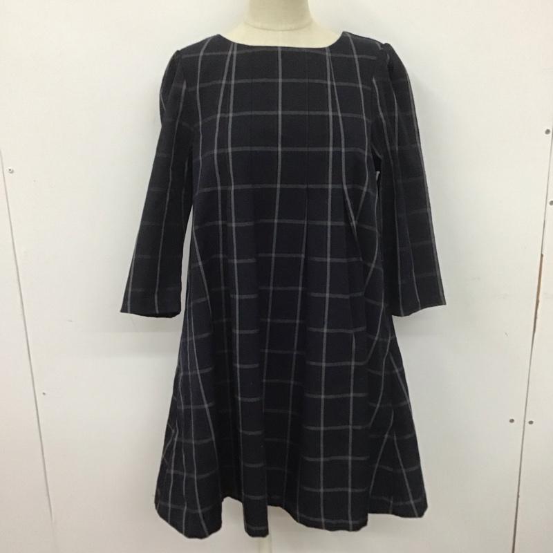 ダズリン dazzlin ワンピース ミニスカート 021440303701 七分袖 S チェック 紺 / ネイビー / navy X 灰 / グレー / gray X 赤 / レッド / red レディース USED 古着 中古 10106956