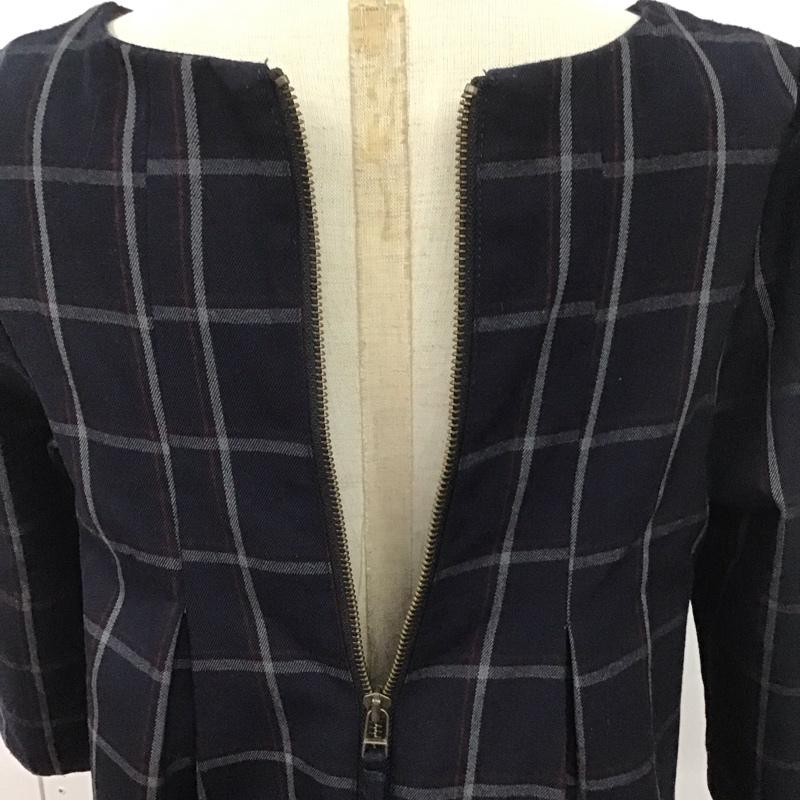 ダズリン dazzlin ワンピース ミニスカート 021440303701 七分袖 S チェック 紺 / ネイビー / navy X 灰 / グレー / gray X 赤 / レッド / red レディース USED 古着 中古 10106956