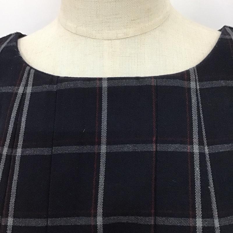 ダズリン dazzlin ワンピース ミニスカート 021440303701 七分袖 S チェック 紺 / ネイビー / navy X 灰 / グレー / gray X 赤 / レッド / red レディース USED 古着 中古 10106956