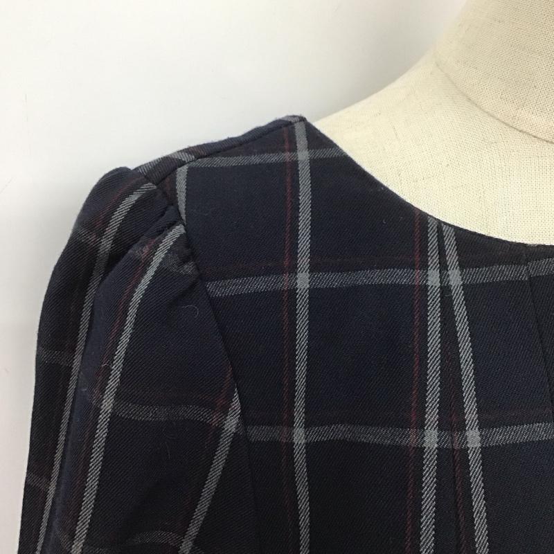 ダズリン dazzlin ワンピース ミニスカート 021440303701 七分袖 S チェック 紺 / ネイビー / navy X 灰 / グレー / gray X 赤 / レッド / red レディース USED 古着 中古 10106956