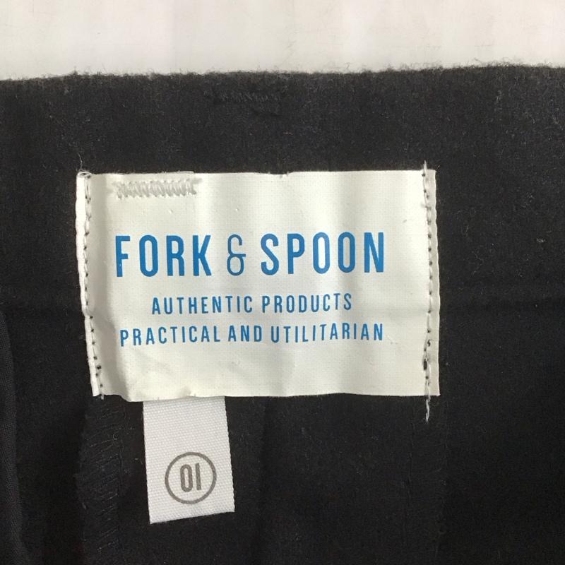 フォーク＆スプーン FORK&SPOON パンツ スラックス df62-24v054 FORK&SPOON ベイカーパンツ ワイドパンツ カジュアルパンツ 無地 黒 / ブラック / black メンズ USED 古着 中古 10107199