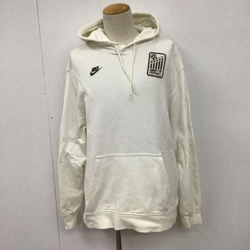 ナイキ NIKE パーカー 長袖 長袖パーカー フード付きパーカー プリントスウェット トレーナー ロゴ、文字 白 / ホワイト / white メンズ USED 古着 中古 10108022