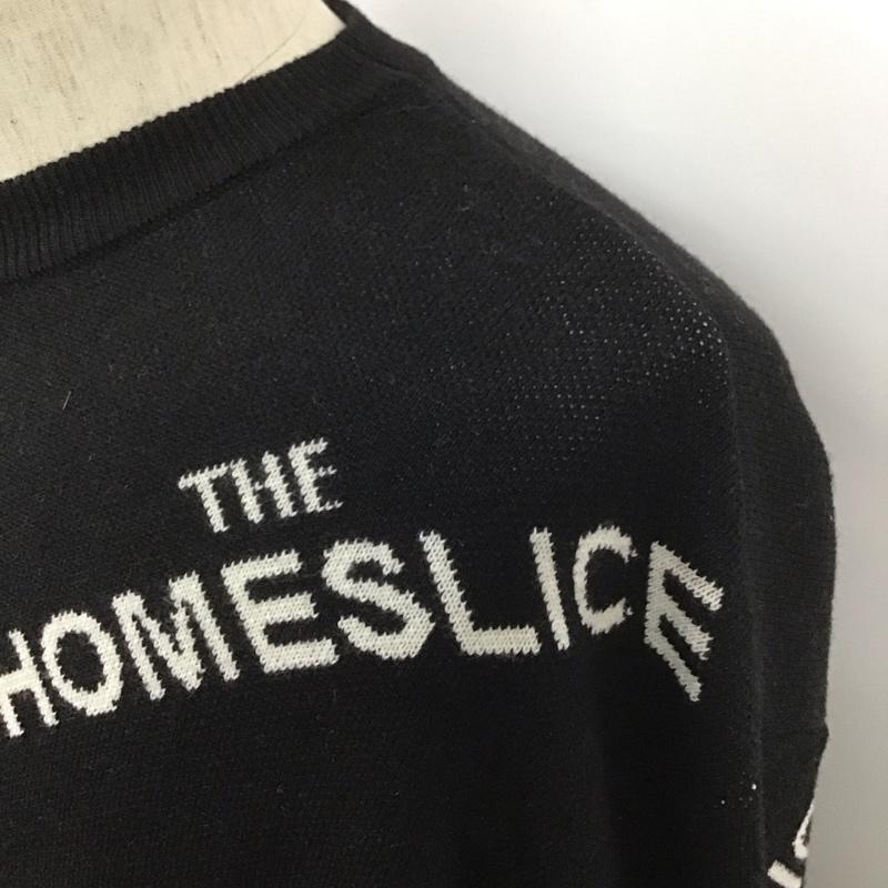 アイテムズ アーバンリサーチ ITEMS URBAN RESEARCH ニット、セーター 長袖 wh77-12y028 長袖ニットカットソー クルーネックカットソー プリントニットカットソー 38 プリント 黒 / ブラック / black メンズ USED 古着 中古 10108041