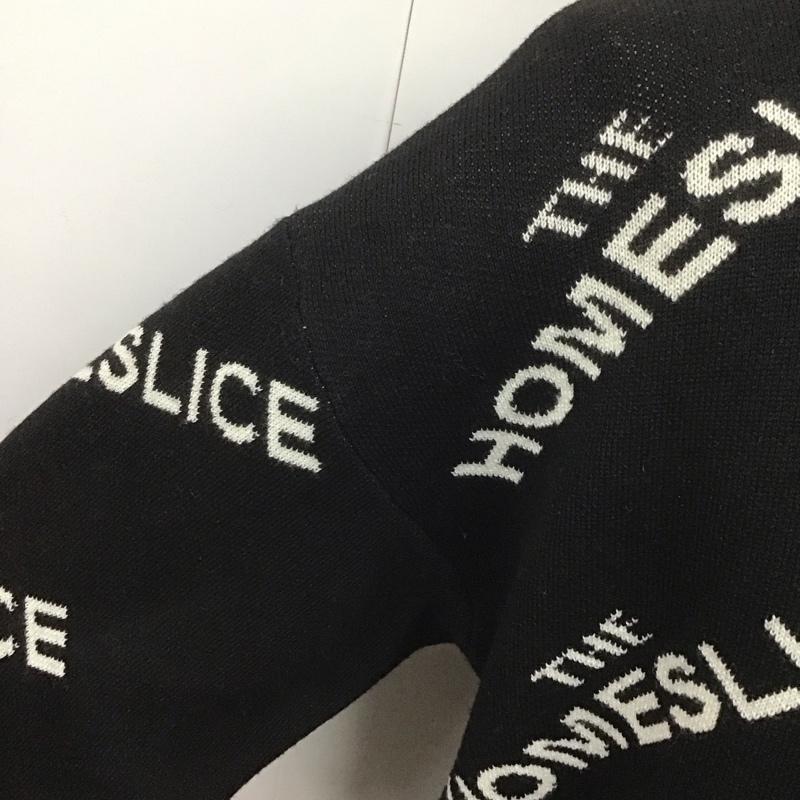 アイテムズ アーバンリサーチ ITEMS URBAN RESEARCH ニット、セーター 長袖 wh77-12y028 長袖ニットカットソー クルーネックカットソー プリントニットカットソー 38 プリント 黒 / ブラック / black メンズ USED 古着 中古 10108041