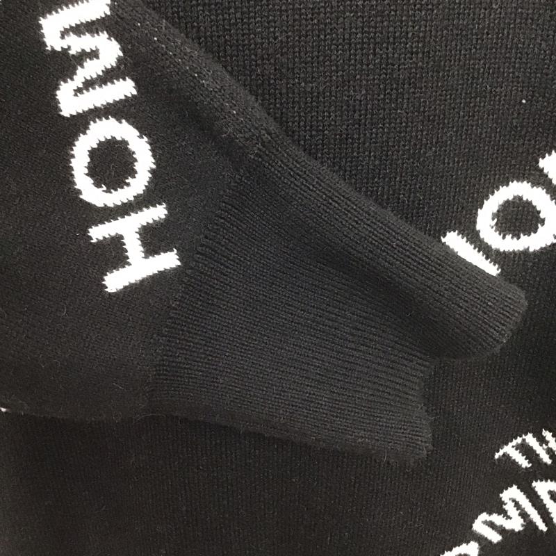 アイテムズ アーバンリサーチ ITEMS URBAN RESEARCH ニット、セーター 長袖 wh77-12y028 長袖ニットカットソー クルーネックカットソー プリントニットカットソー 38 プリント 黒 / ブラック / black メンズ USED 古着 中古 10108041