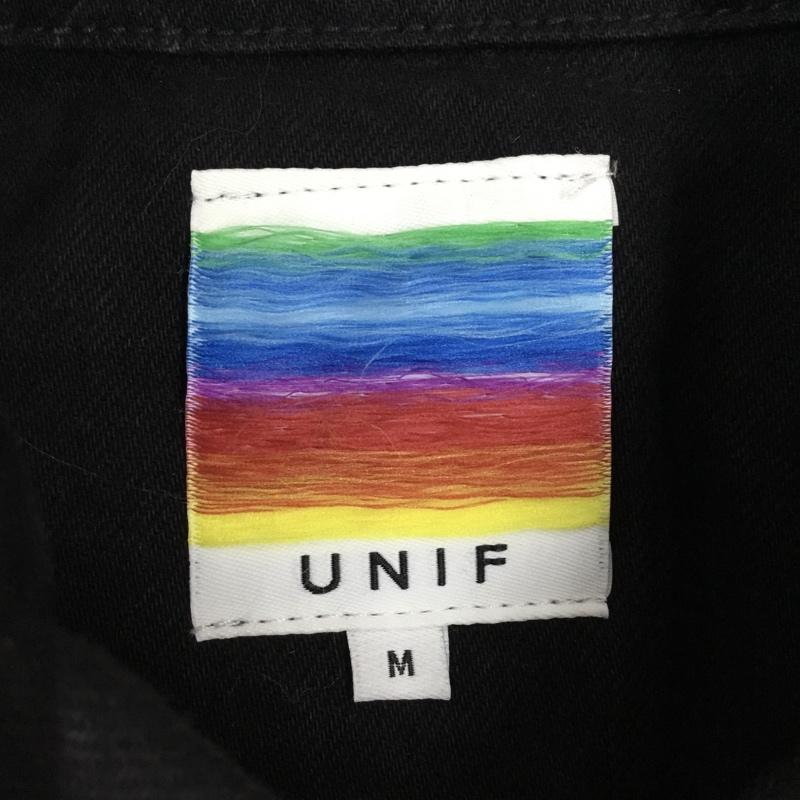 ユニフ UNIF ジャケット、上着 ジャケット、ブレザー デニムジャケット カラージャケット 長袖ジャケット ブルゾン Gジャン M 無地 黒 / ブラック / black メンズ USED 古着 中古 10108252