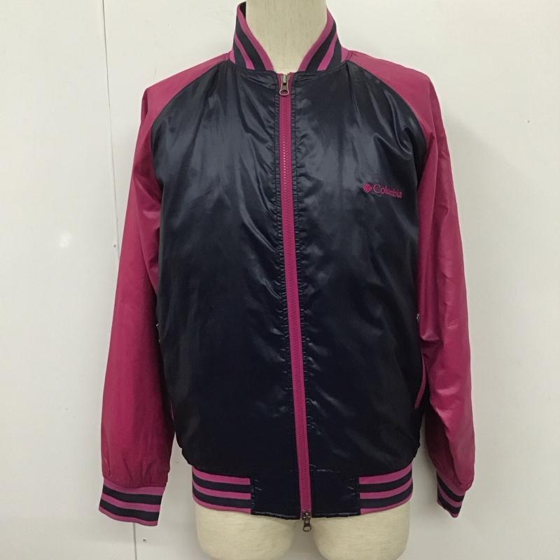 コロンビア Columbia ジャケット、上着 ジャンパー、ブルゾン S ロゴ、文字 桃 / ピンク / pink X 紺 / ネイビー / navy メンズ USED 古着 中古 10108377