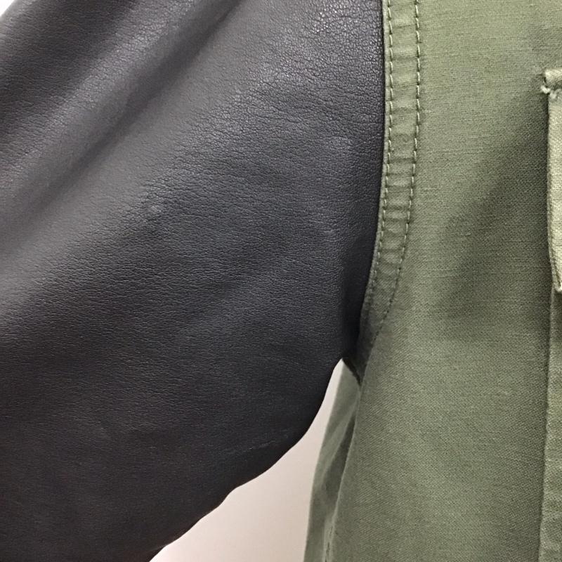 マウジー MOUSSY ジャケット、上着 ジャケット、ブレザー 0104AW30-5700 袖レザー 1 無地 黒 / ブラック / black X カーキ / カーキ / khaki レディース USED 古着 中古 10109259