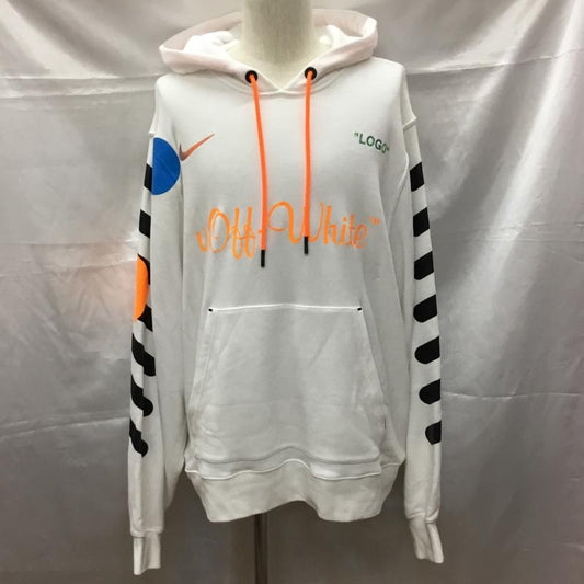 オフホワイト Off-White パーカー 長袖 aa3257-100 フットボールコレクション パーカー フーディー プルオーバー 長袖スウェット コラボ XL ロゴ、文字 白 / ホワイト / white メンズ USED 古着 中古 10109317