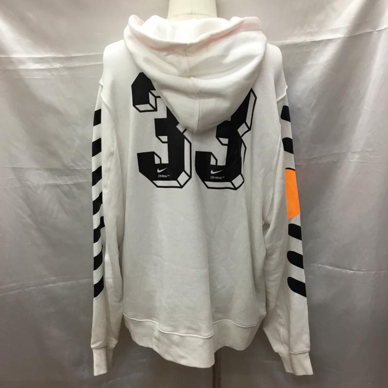 オフホワイト Off-White パーカー 長袖 aa3257-100 フットボールコレクション パーカー フーディー プルオーバー 長袖スウェット コラボ XL ロゴ、文字 白 / ホワイト / white メンズ USED 古着 中古 10109317