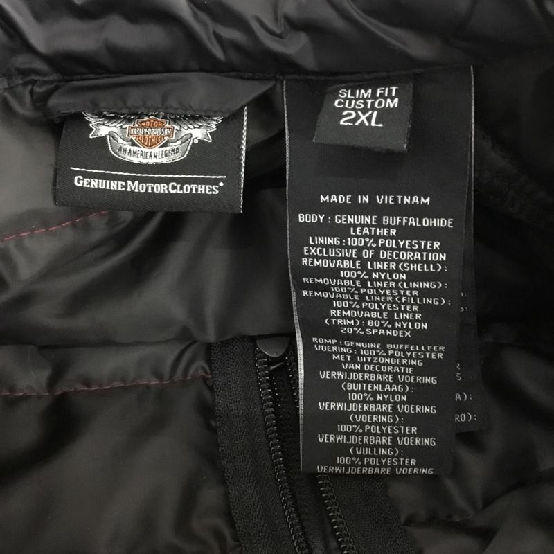 ハーレーダビッドソン Harley-Davidson ジャケット、上着 ジャケット、ブレザー ジップアップジャケット ジャンパー ノーカラージャケット カジュアルジャケット アウター XXL 無地 黒 / ブラック / black メンズ USED 古着 中古 10109372