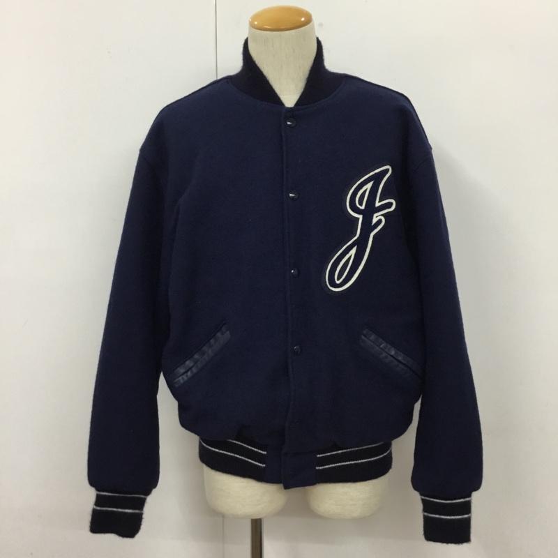 ジャスティンズ JOSTENS ジャケット、上着 ジャンパー、ブルゾン スタジャン アウター ジャンパー 前ボタンジャケット L ロゴ、文字 紺 / ネイビー / navy メンズ USED 古着 中古 10109403