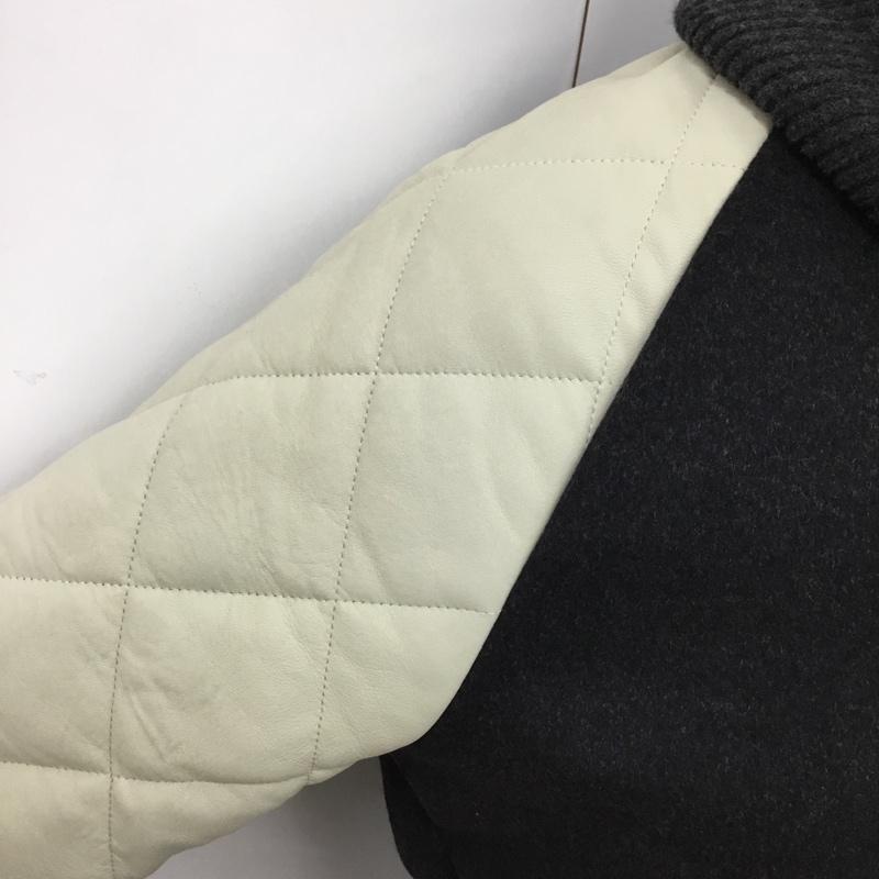 ウノピュウノウグァーレトレリラックス 1piu1uguale3 RELAX ジャケット、上着 ジャンパー、ブルゾン mrb025w 14AW 3WAPPENDOTSTUDIAMJKT アウター スタジャン L ロゴ、文字 白 / ホワイト / white X 灰 / グレー / gray メンズ USED 古着 中古 10109502