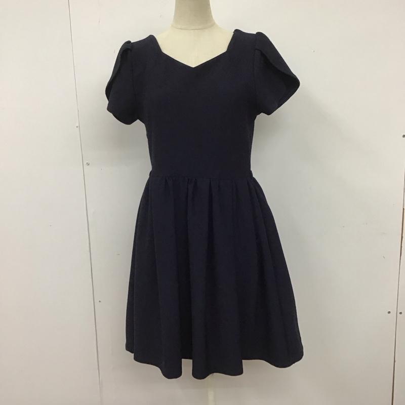 アースミュージックアンドエコロジー earth music&ecology ワンピース ひざ丈スカート 10142H61030 半袖 S  紺 / ネイビー / navy レディース USED 古着 中古 10109654