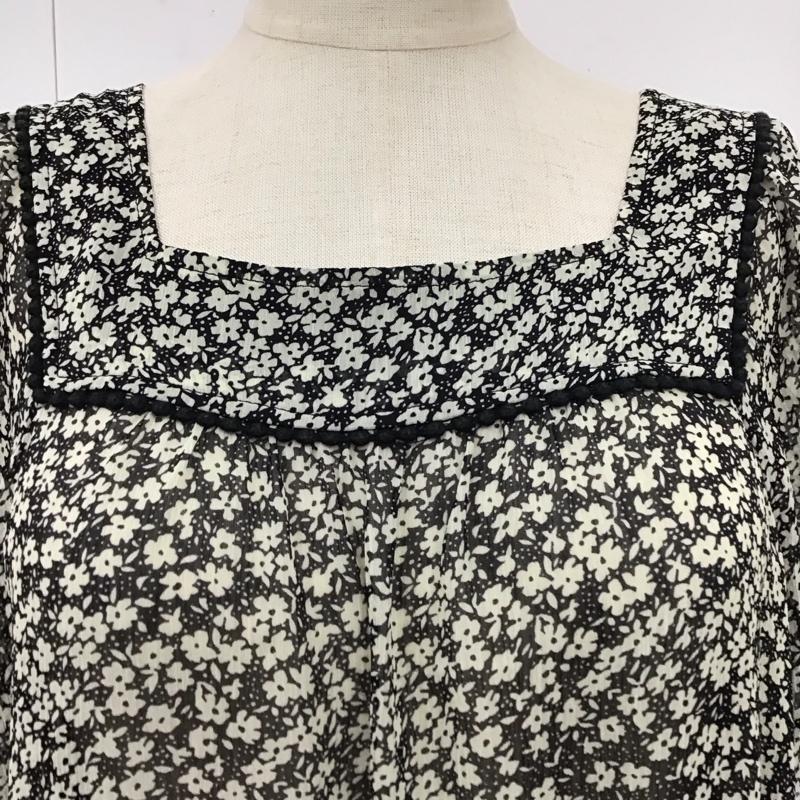 ページボーイ PAGEBOY ワンピース ミニスカート チュニック ドロスト M 花柄 黒 / ブラック / black X ベージュ / ベージュ / beige レディース USED 古着 中古 10114071