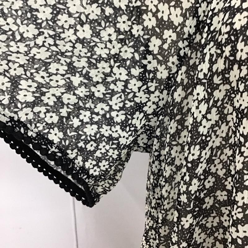 ページボーイ PAGEBOY ワンピース ミニスカート チュニック ドロスト M 花柄 黒 / ブラック / black X ベージュ / ベージュ / beige レディース USED 古着 中古 10114071