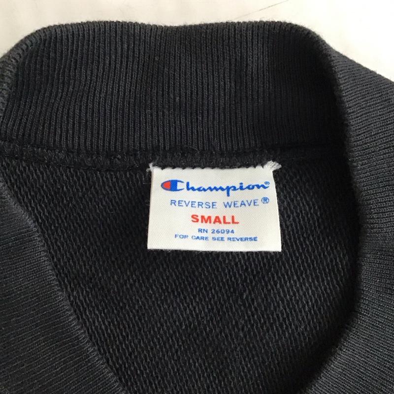 チャンピオン Champion ジャケット、上着 ジャケット、ブレザー 長袖スウェット 長袖トレーナー リブカットソー 前ボタン ジャケット S ロゴ、文字 黒 / ブラック / black メンズ USED 古着 中古 10114416