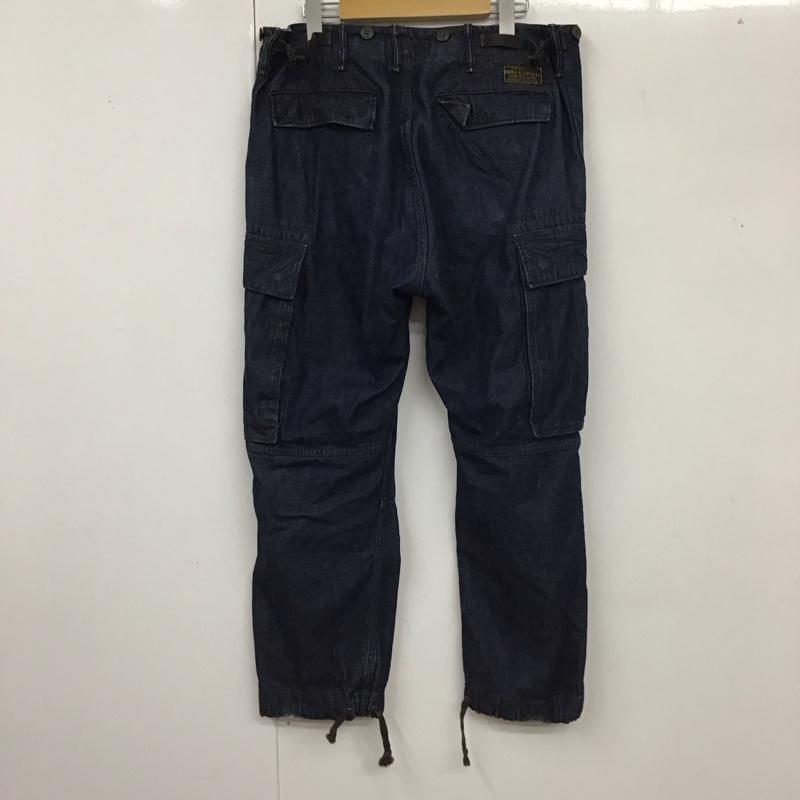 ダブルアールエル RRL パンツ デニム、ジーンズ デニムパンツ カーゴパンツ 32インチ 無地 インディゴ / インディゴ / Indigo メンズ USED 古着 中古 10118083