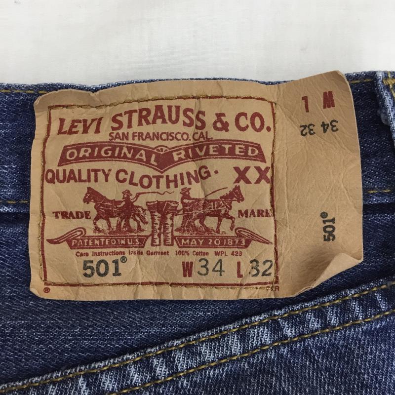 リーバイス Levi s パンツ デニム、ジーンズ 501　WPL-423 34インチ 無地 インディゴ / インディゴ /  メンズ USED 古着 中古 10125239