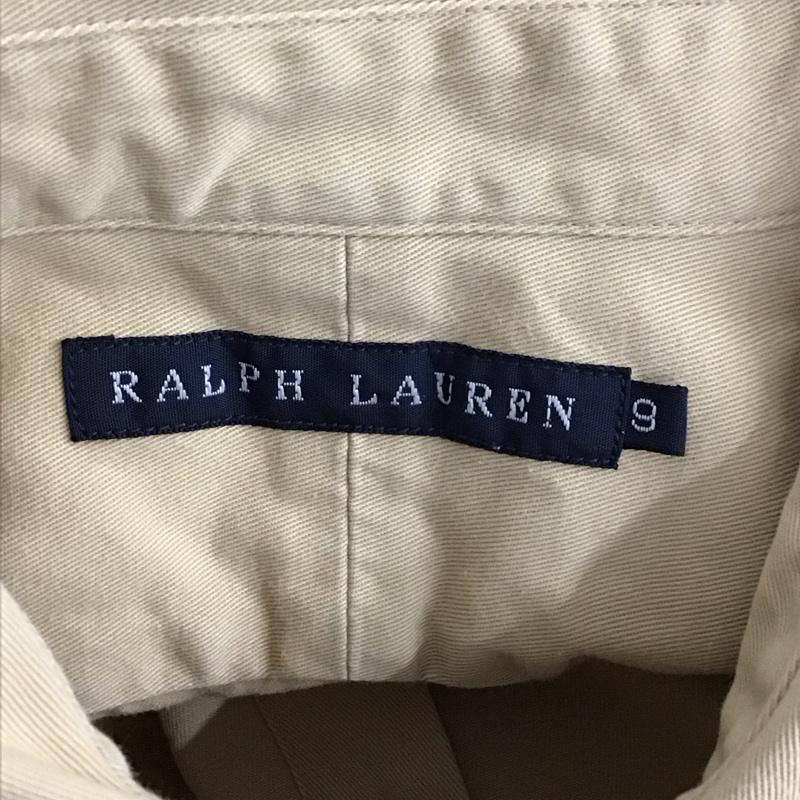 ラルフローレン RALPHLAUREN シャツ、ブラウス 長袖 長袖シャツ 無地シャツ カラーシャツ ボタンダウンシャツ ロゴ、文字 ベージュ / ベージュ /  レディース USED 古着 中古 10125249