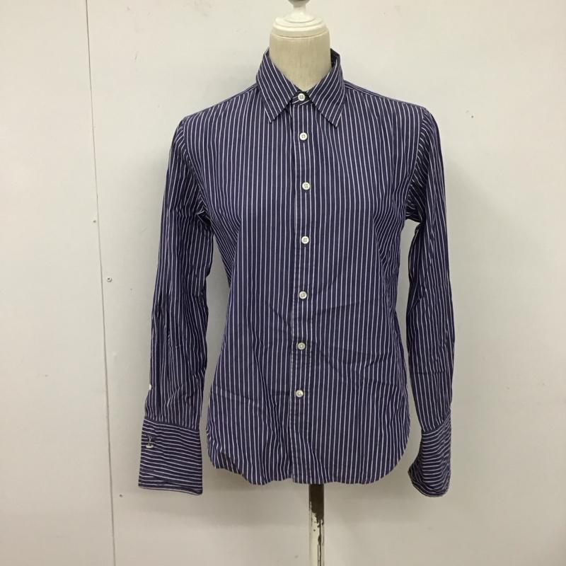 ラルフローレン RALPHLAUREN シャツ、ブラウス 長袖 長袖シャツ ストライプシャツ カラーシャツ ストライプ 紺 / ネイビー /  レディース USED 古着 中古 10125250