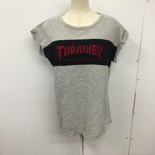 ジュエティ jouetie カットソー 半袖 081210601100 THRASHERmagazine Tシャツ コラボ M ロゴ、文字 灰 / グレー /  レディース USED 古着 中古 10125255