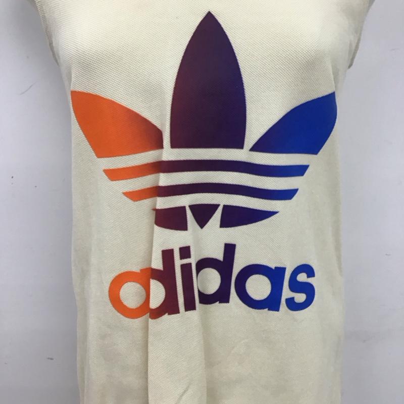 アディダス adidas ワンピース ロングスカート IK7862 V NECK M ロゴ、文字 X プリント アイボリー / アイボリー /  レディース USED 古着 中古 10125259