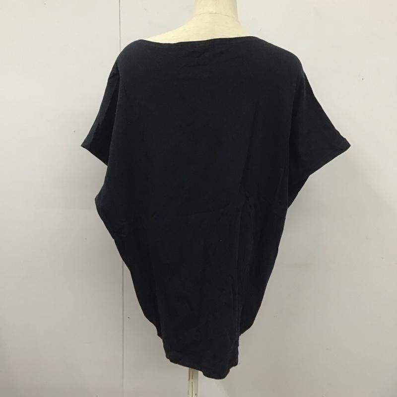 メルシーボークー mercibeaucoup, カットソー 半袖 半袖カットソー プリントTシャツ クルーワイドネックカットソー 1 プリント 黒 / ブラック /  レディース USED 古着 中古 10125268