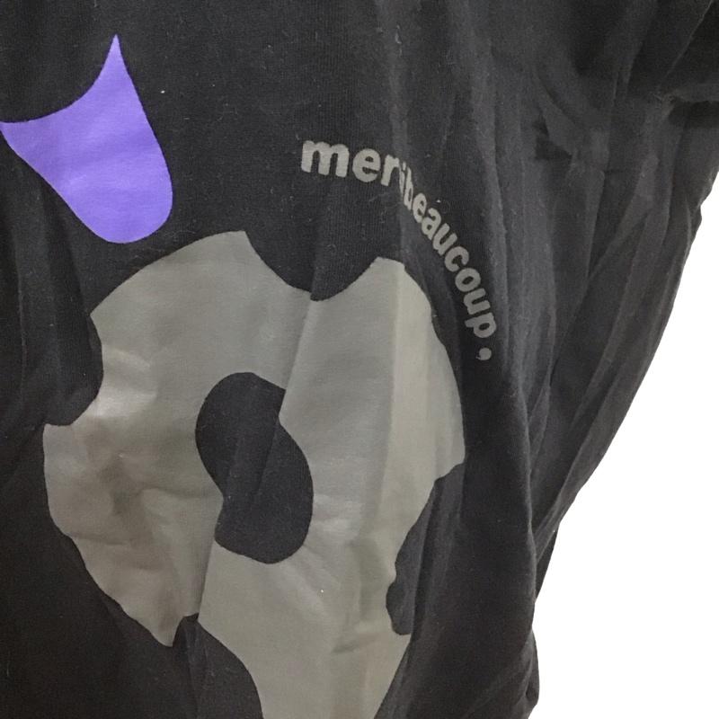メルシーボークー mercibeaucoup, カットソー 半袖 半袖カットソー プリントTシャツ クルーワイドネックカットソー 1 プリント 黒 / ブラック /  レディース USED 古着 中古 10125268
