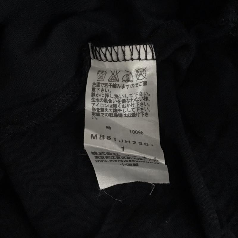 メルシーボークー mercibeaucoup, カットソー 半袖 半袖カットソー プリントTシャツ クルーワイドネックカットソー 1 プリント 黒 / ブラック /  レディース USED 古着 中古 10125268