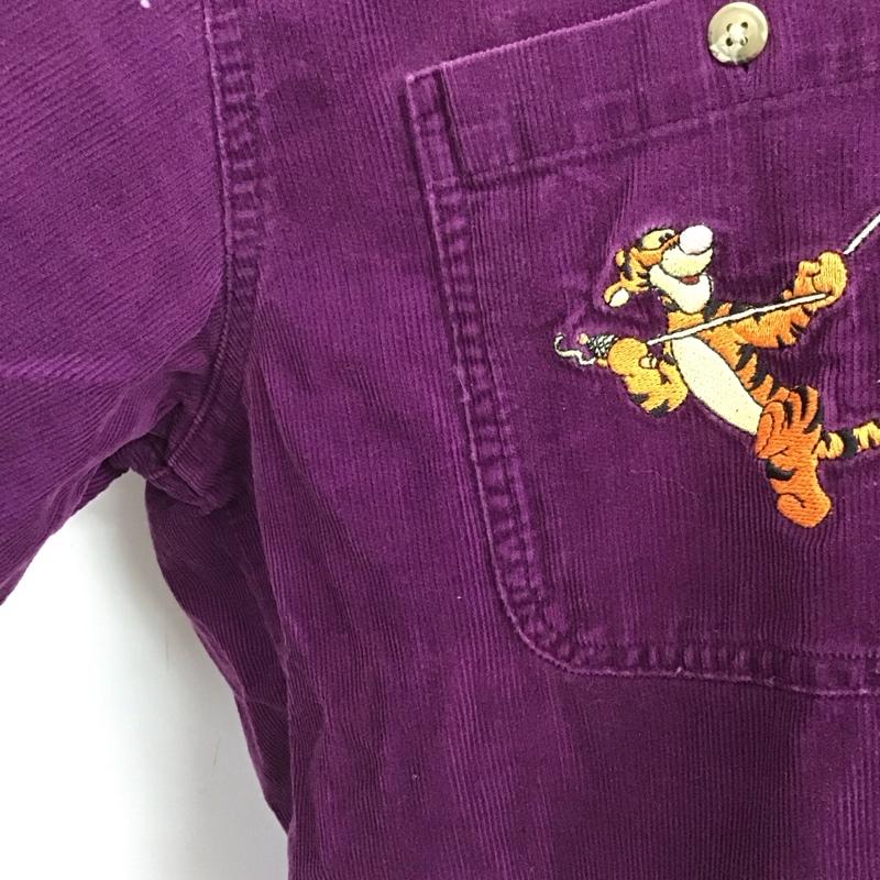 古着 USED シャツ、ブラウス 長袖 長袖シャツ 無地シャツ カラーシャツ コーデュロイシャツ ディズニー XL 刺繍 紫 / パープル /  レディース USED 古着 中古 10125270