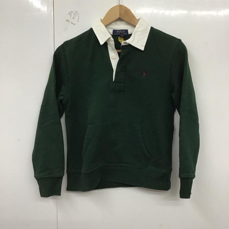 ポロラルフローレン POLO RALPH LAUREN カットソー 長袖 長袖カットソー カラーシャツ ポロシャツ スウェット M ロゴ、文字 緑 / グリーン /  ボーイズ USED 古着 中古 10125273