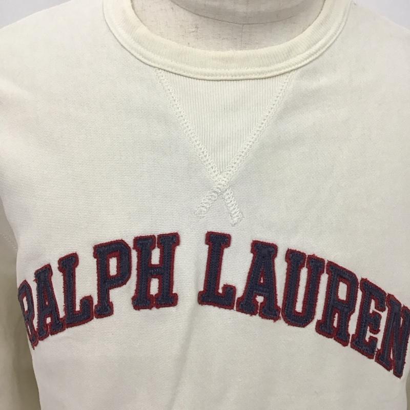 ラルフローレン RALPHLAUREN トレーナー 長袖 長袖トレーナー スウェット クルーネック プルオーバー ロゴ、文字 白 / ホワイト /  メンズ USED 古着 中古 10125288