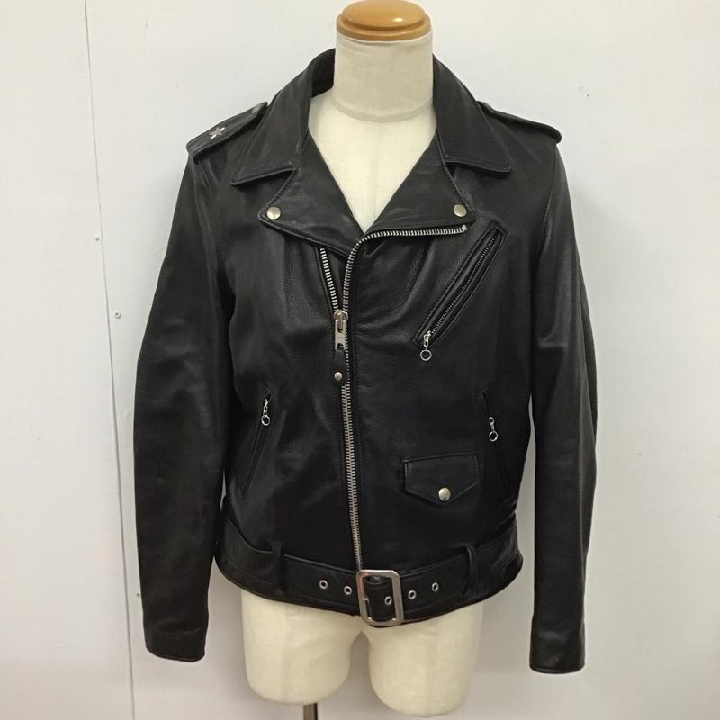 ショット schott ジャケット、上着 ジャケット、ブレザー レザージャケット ジップアップジャケット アウター 42 無地 黒 / ブラック /  メンズ USED 古着 中古 10125289