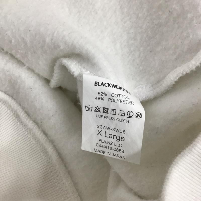 ブラックウィドー BLACK WEIRDOS トレーナー 長袖 長袖トレーナー スウェット クルーネック プルオーバー XL ロゴ、文字 白 / ホワイト /  メンズ USED 古着 中古 10125293