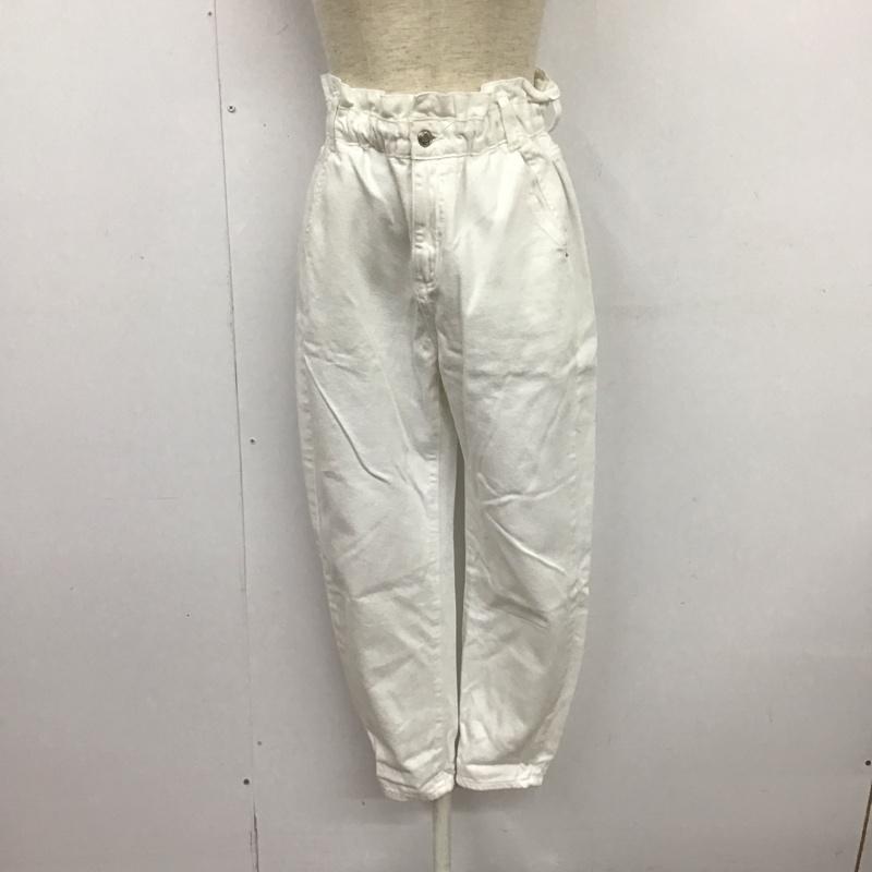 ザラ ZARA パンツ デニム、ジーンズ デニムパンツ ワイドパンツ カジュアルパンツ 34インチ 無地 白 / ホワイト /  レディース USED 古着 中古 10125348