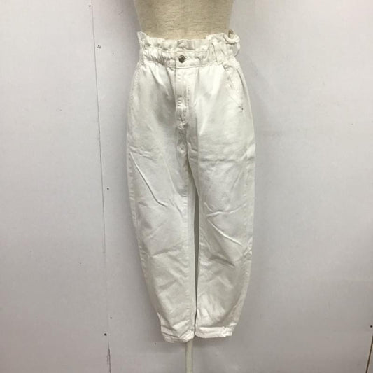 ザラ ZARA パンツ デニム、ジーンズ デニムパンツ ワイドパンツ カジュアルパンツ 34インチ 無地 白 / ホワイト /  レディース USED 古着 中古 10125348